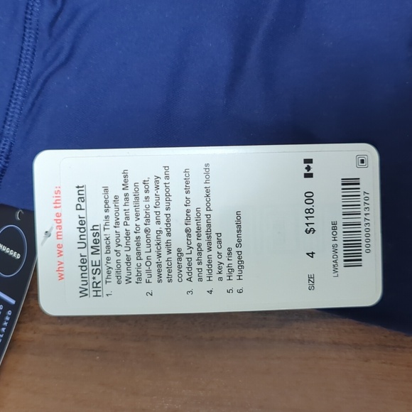Lululemon Wunder Under Pant Mesh Size 4 NWT - Picture 3 of 5